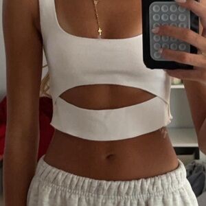 Zara top 
white cut out crop top
 xs/s